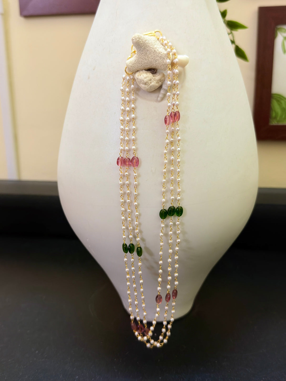 Pearl 3 Layer Neckpiece - 8 Pidi