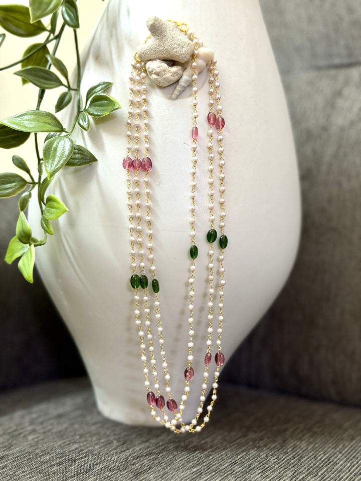 Pearl 3 Layer Neckpiece - 8 Pidi