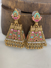 Gopuram Meenakari Jhumka
