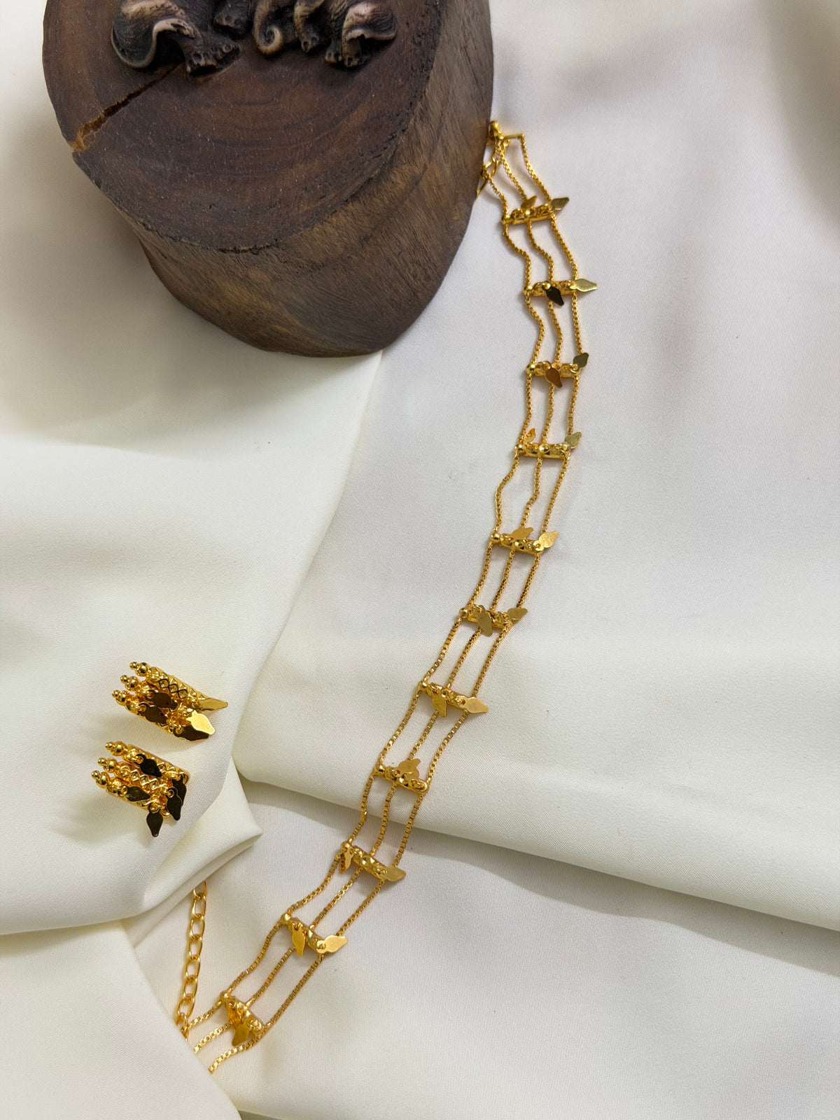 Golden 3-Layer Elakkathali Choker