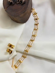 Golden 3-Layer Elakkathali Choker