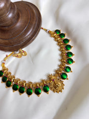Round Palakka With Devi Pendant — Green