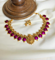 Round Palakka With Devi Pendant — Purple