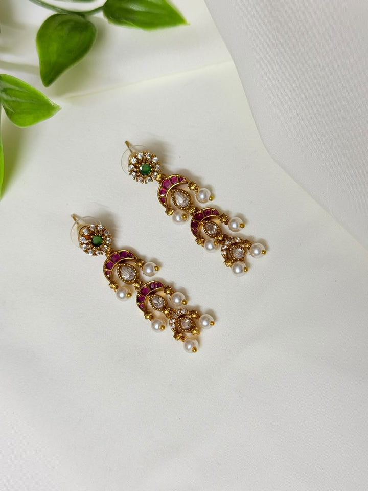 Crescent Multi Drop Earrings