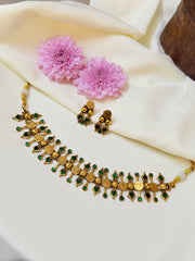 Royal Coin Enamel Choker Set Green