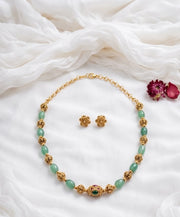 Green Beaded Short Chain