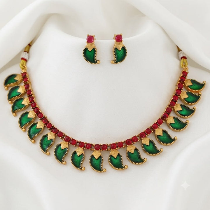 Mango Mala With Green And Pink Combo