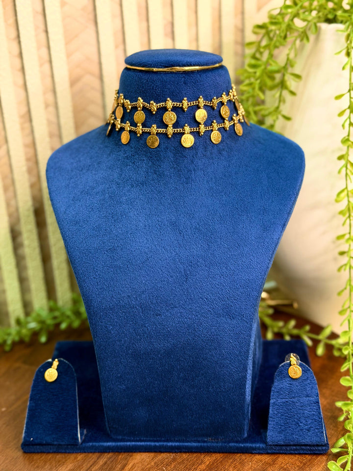 Antique Shade Double Layer Trending Coin Necklace