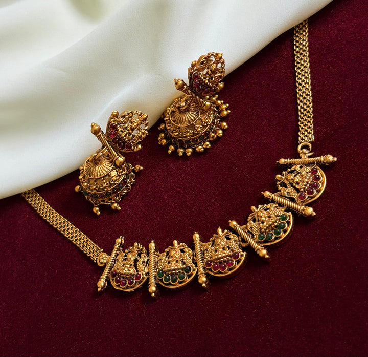 Chettinad Ashtalakshmi Necklace With Jhumka