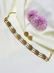 3 Line Coin Choker With Idol