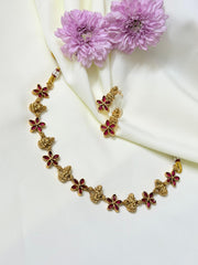 Red Flower Lakshmi Necklace