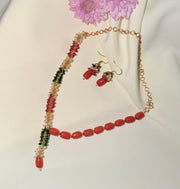 Coral Pearl Short Neckpiece