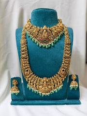 Antique Premium Bridal Set With Green Beads