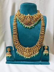 Antique Premium Bridal Set With Green Beads