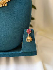 Elephant Openable Kasavu Mala With Jhumka