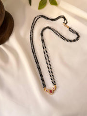 Mangalsutra Pink And White CZ Stone 30cm