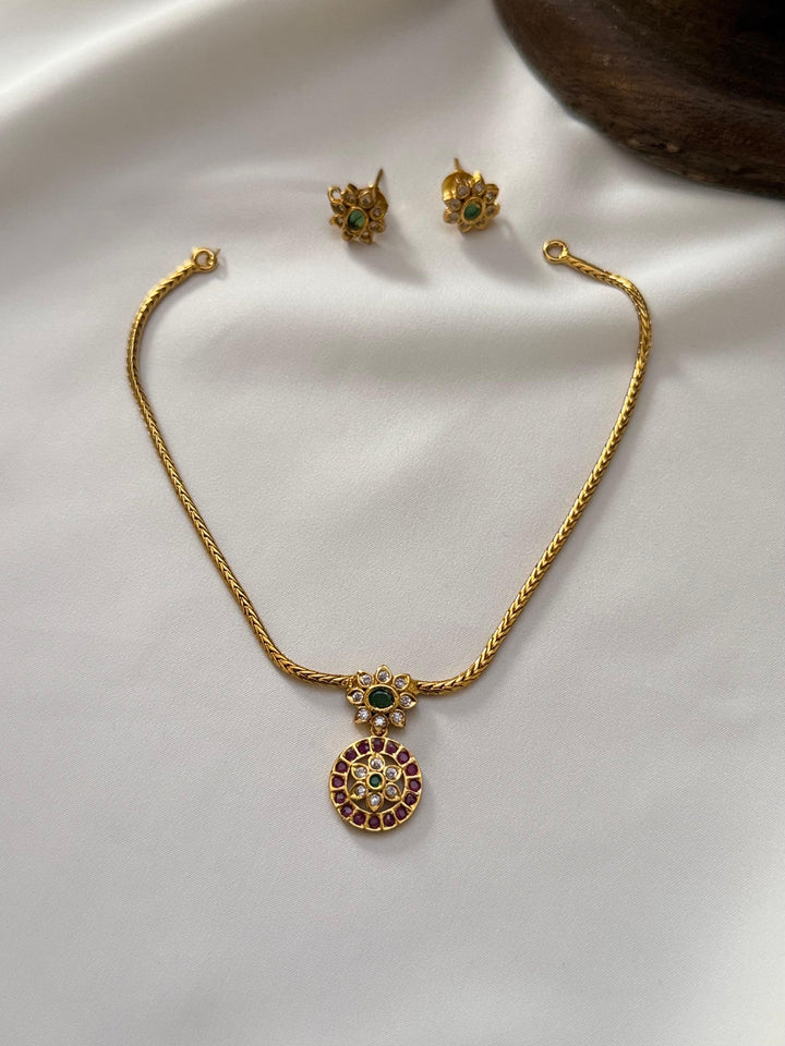 Antique Floral Drop Necklace