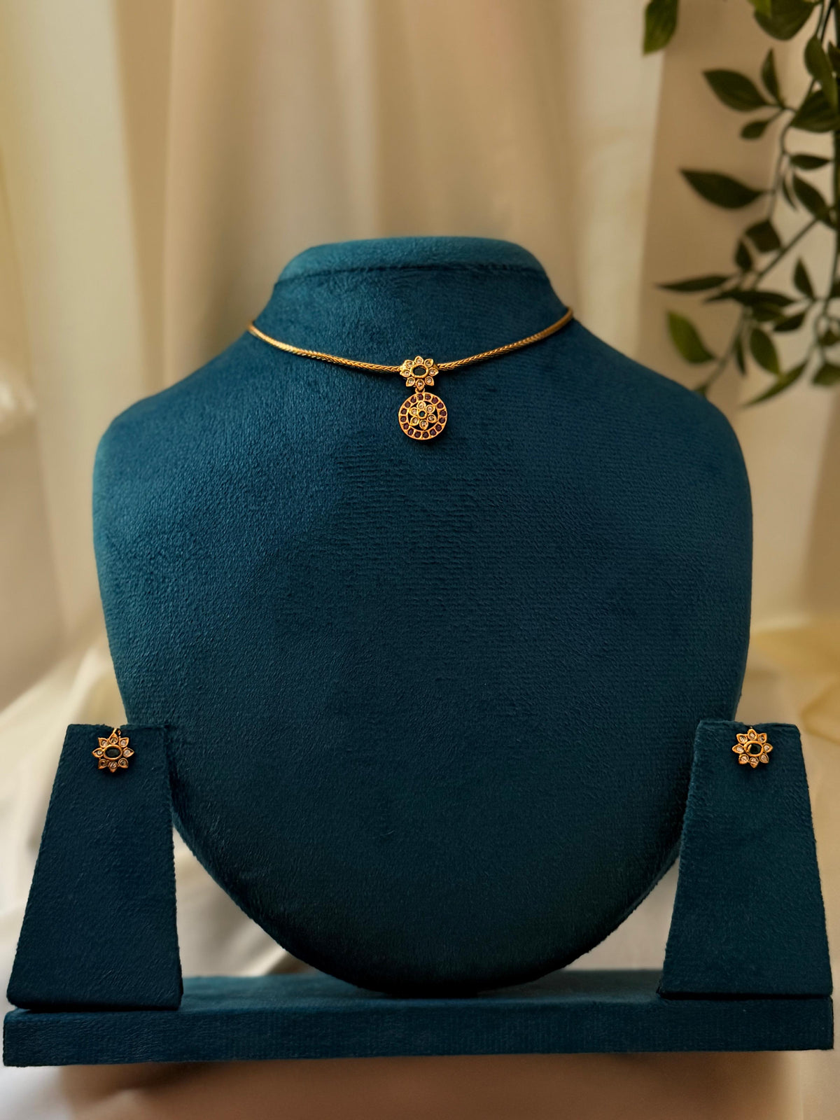 Antique Floral Drop Necklace