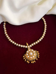 White Pearl Attigai Necklace