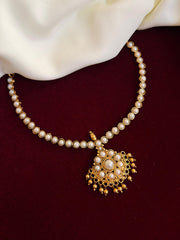 White Pearl Attigai Necklace