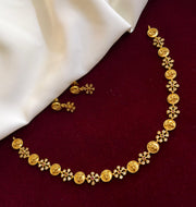 Elegant Lakshmi Necklace With CZ Stones