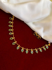 Leaf Necklace With Earrings Green