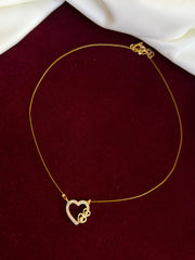 Heart Shaped CZ Stone Pendant Invisible Chain