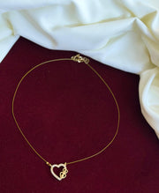 Heart Shaped CZ Stone Pendant Invisible Chain