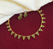 Green Diamond Shape Elegant Neckpiece Set