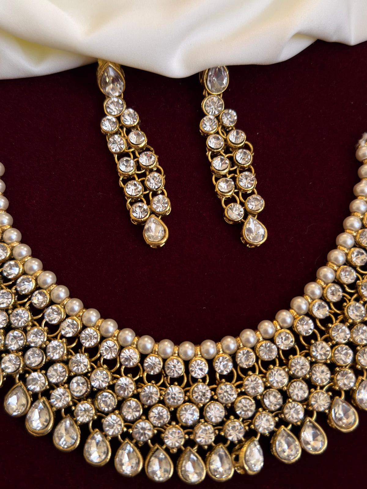 Premium Bridal Kundhan Neckpiece With Earrings