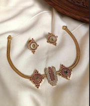 Perumaal Neckpiece With CZ Stone