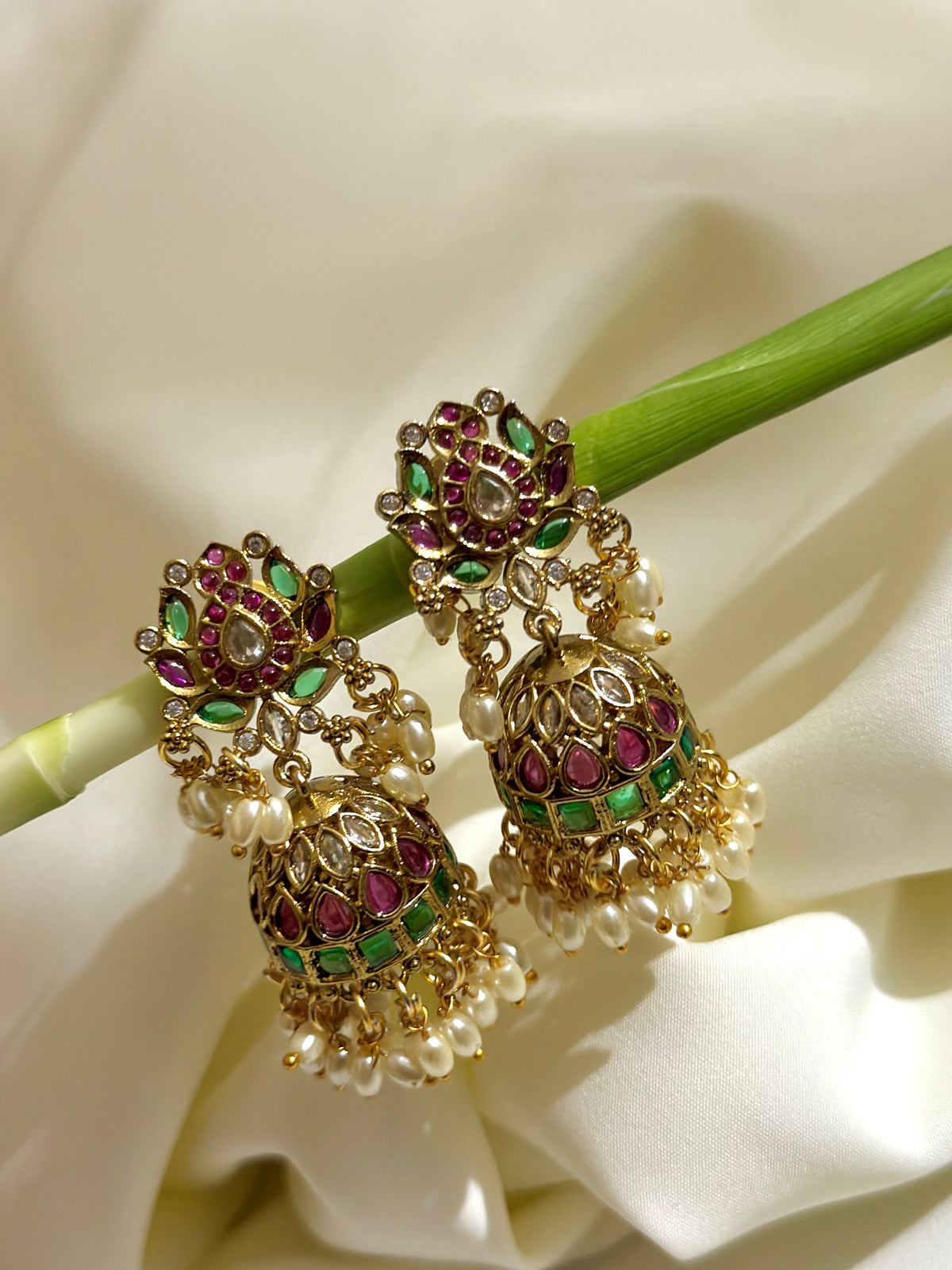 Premium Kemp Floral Jhumka