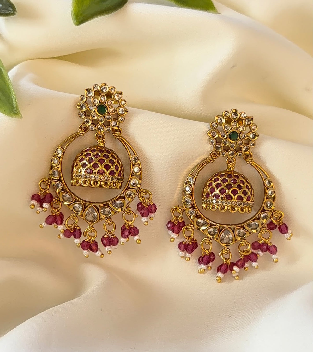 Kemp Earrings With Pink Hanging