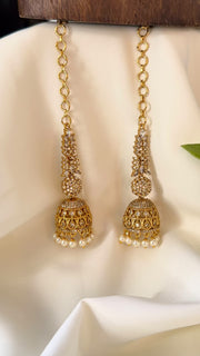 Premium CZ Ear Chain Jhumka