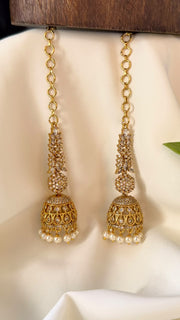 Premium CZ Ear Chain Jhumka