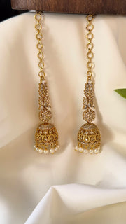 Premium CZ Ear Chain Jhumka