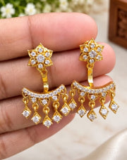 White AD Stone Earrings