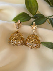 White AD Stone Gold Look Alike Jhumka