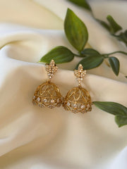 White AD Stone Gold Look Alike Jhumka