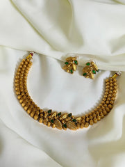 Antique Rani Leaf Necklace — Green
