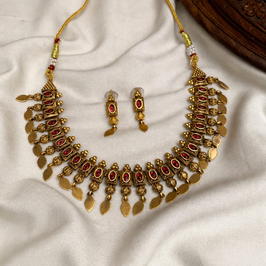 Elakathaali with Oval Ruby Stones