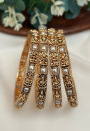 Lakshmi White Pearl Bangle Set Of 4 Medium 2.6 Size