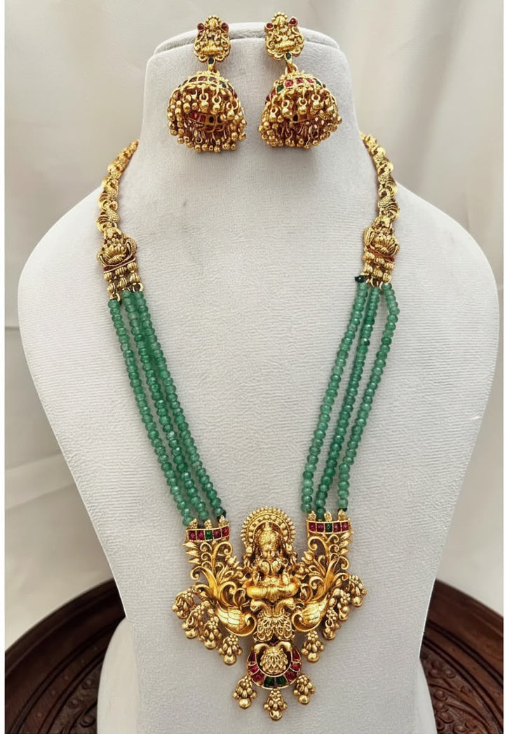 Green Beaded Layered Haram