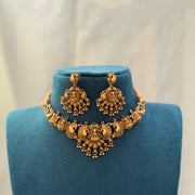 Lakshmi Temple Necklace — Golden Beads