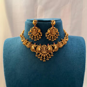 Lakshmi Temple Necklace — Golden Beads