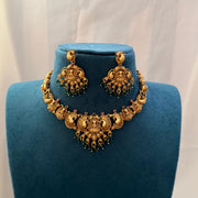 Lakshmi Temple Necklace — Green Beads
