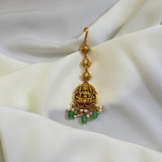 Lakshmi Maang Tika With Green Beads