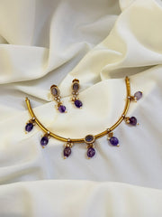 Premium Hasli With Amethyst Bezels