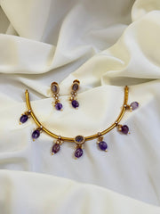 Premium Hasli With Amethyst Bezels