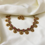Pink Stone Antique Devi Necklace